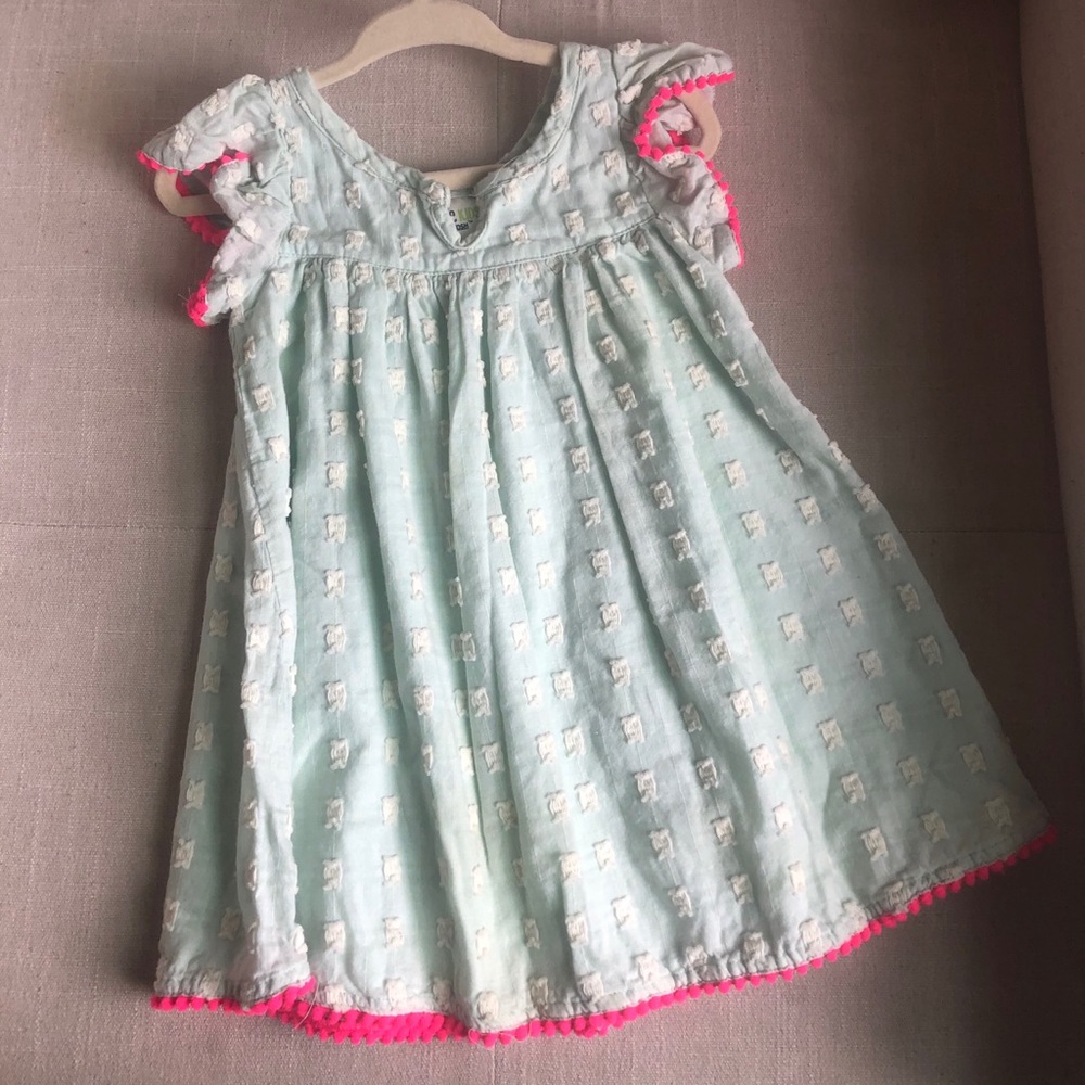 Toddler Fiesta Dress trimmed with PomPoms